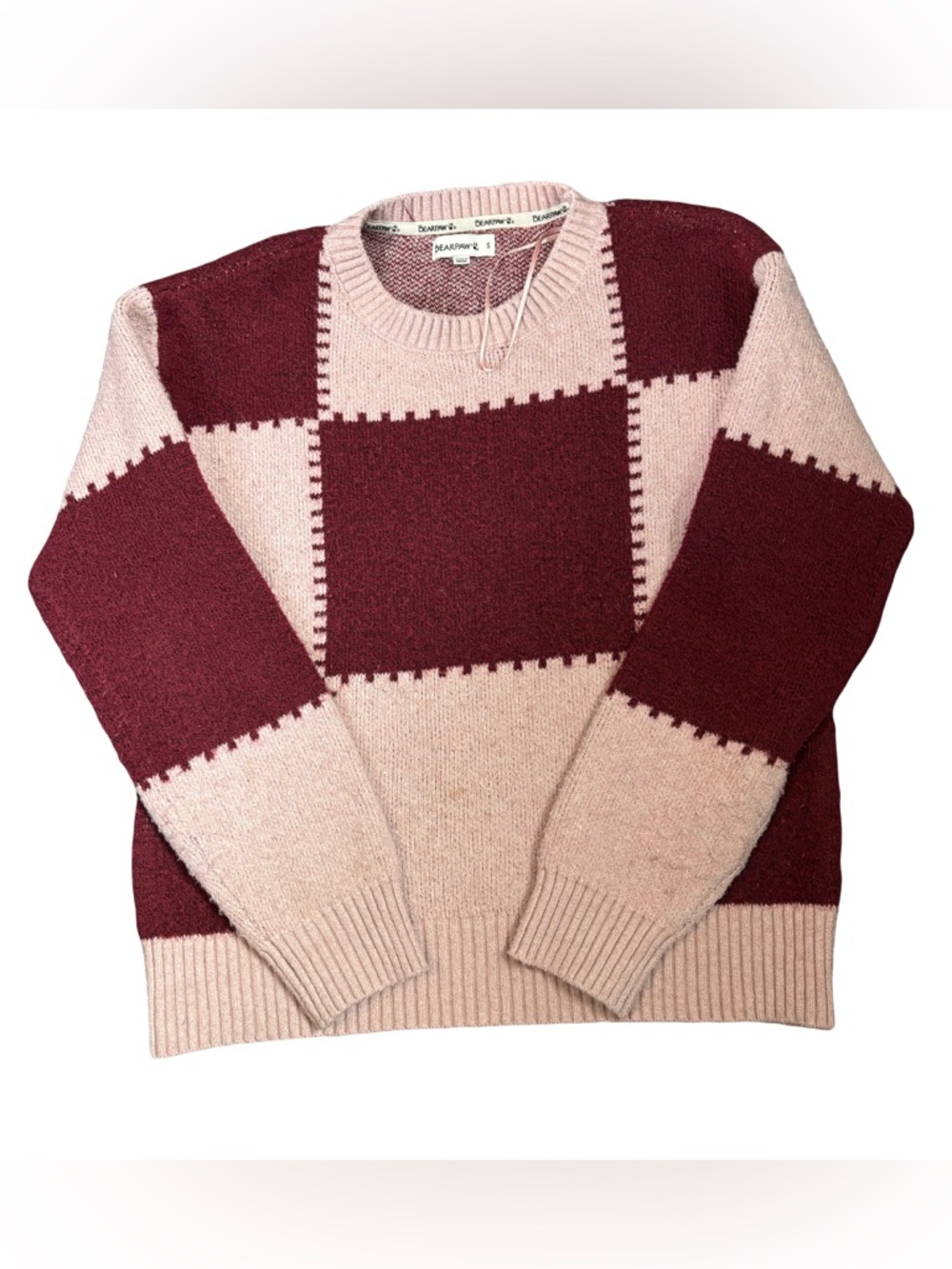 BearPaw Pink and Burgundy Marled Knit Sweater